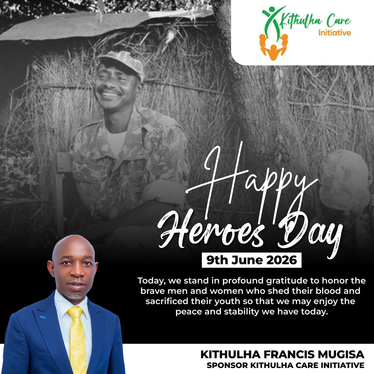 Kithulha_Care's tweet photo. Happy Heroes Day 🇺🇬

Today, we pause to honor the brave men and women who chose sacrifice over silence and country over comfort. 

Thank you for standing tall when it mattered most.

#KithulhaCare https://t.co/Hs08xk2UU2