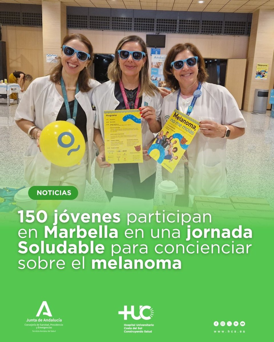 ASCostadelSol's tweet photo. #Noticias 📰 150 jóvenes participan en Marbella en una jornada Soludable para concienciar sobre el melanoma ☀️. https://t.co/kDaoHpxtF1