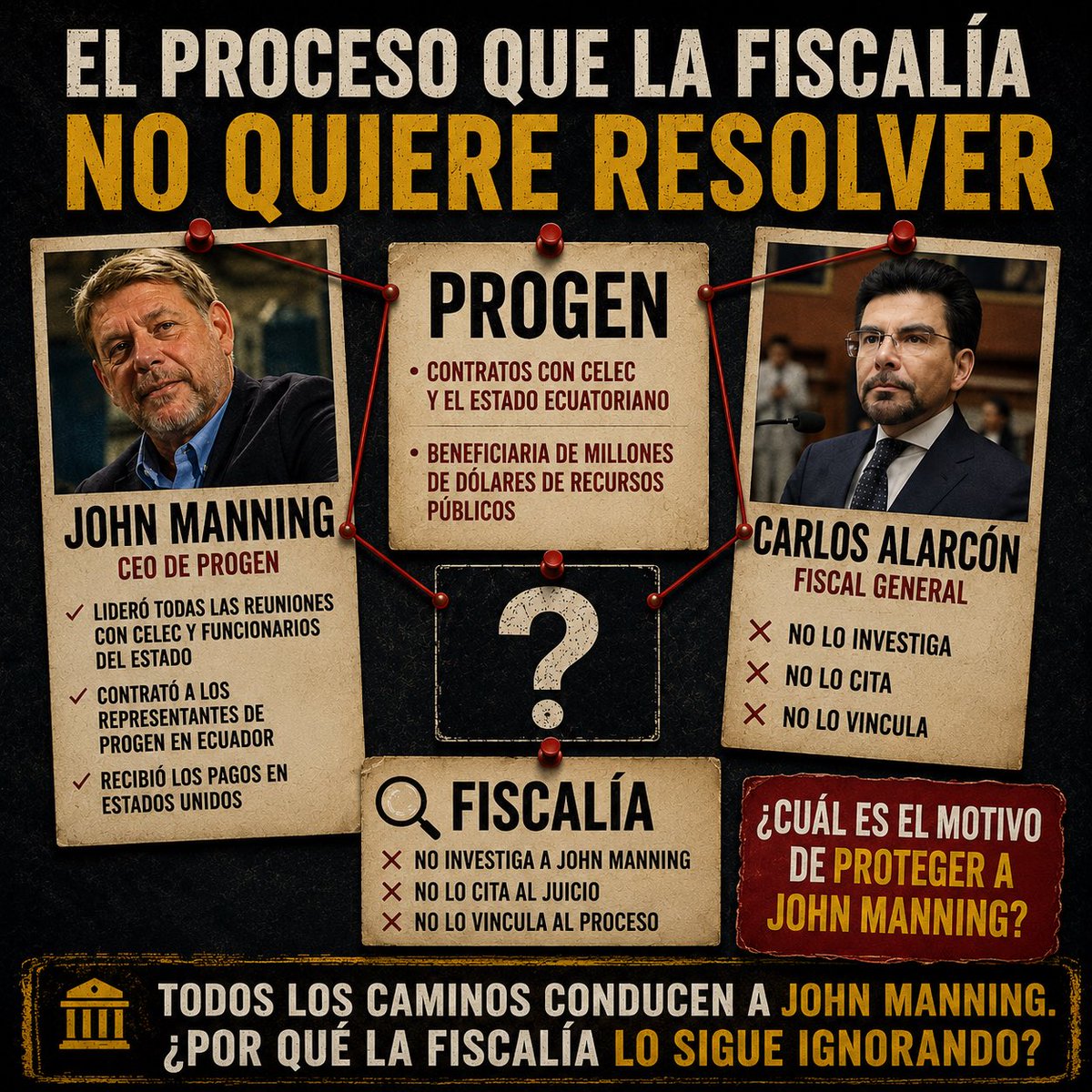 LeoStagg's tweet photo. Caso Progen

Hemos obtenido información oficial del Registro de Sociedades del Estado de Florida sobre PROGEN y compañías vinculadas.

Aunque estas diligencias debieron ser impulsadas por la Fiscalía hace meses y han sido solicitadas formalmente por nuestra defensa mediante asistencia penal internacional, hemos decidido adelantarlas para que esta información conste en el expediente.

Lo que la Fiscalía debió investigar hace meses, la defensa de Antonio Gonçalves lo está incorporando al proceso.

Una vez más, todos los caminos conducen a John Manning.

John Manning fue el CEO de PROGEN. Lideró las reuniones con CELEC y funcionarios públicos, contrató a los representantes de PROGEN en Ecuador y recibió en los Estados Unidos los fondos transferidos como consecuencia de estos contratos.

Si se quiere conocer la verdad sobre PROGEN, es indispensable vincular a John Manning.

La pregunta es sencilla: ¿cuánto tiempo más permanecerá ausente del proceso quien aparece en el centro de los hechos investigados?

La verdad exige respuestas.