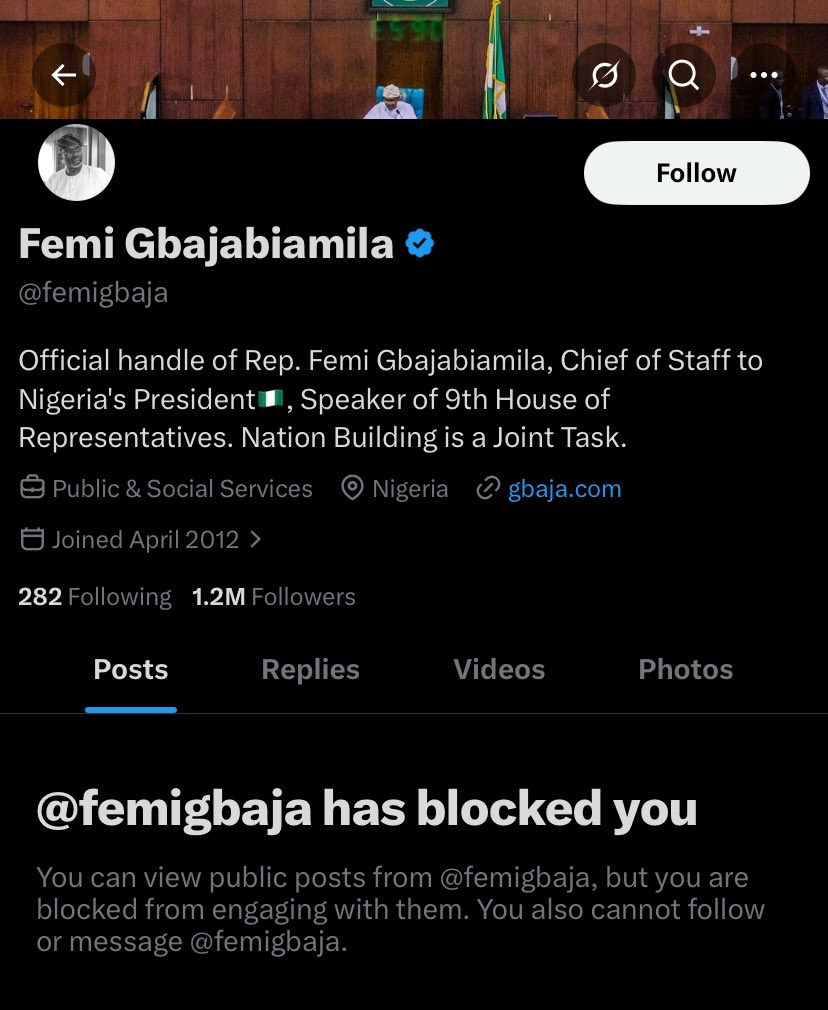 90sbmm's tweet photo. Rt. Hon. Femi Gbajabiamila,

I may have been blocked because of my strong views during the period leading up to the primaries. At the time, I was passionate about my preferred candidate, Hon. Desmond Elliot, and I expressed my disappointment over the outcome. https://t.co/sIGFxGXE4d