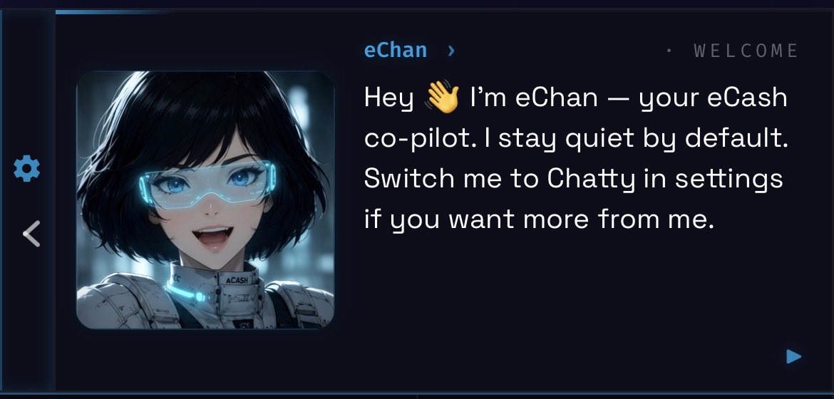 Tuannato's tweet photo. Hi 😉, https://t.co/KOwHvsRds2 v1.3.0 is now live, featuring eChan 😊

@eCash ecash:native #eChan #crypto @eChan_XEC https://t.co/eMDdXw41jL