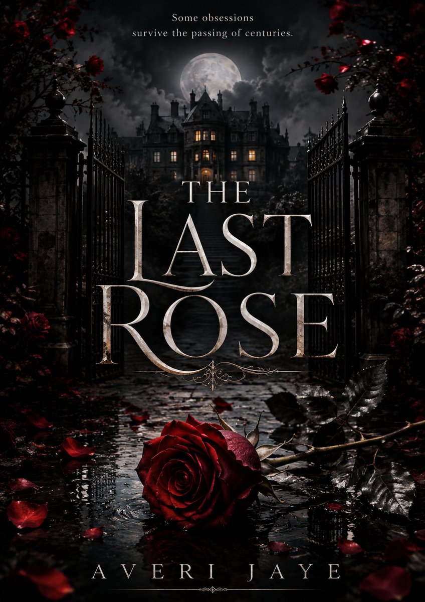everiseries's tweet photo. WIP! Ai cover placeholder until original design complete. Current WIP: The Last Rose 🌹

A woman vanishes from a locked room.

No footprints. No fingerprints. No sign she ever left.

Only a single red rose tied with a black ribbon remains behind.

Demonologist Rosalia Comeaux thinks she's investigating a possession case until she discovers similar disappearances stretching back decades. Every victim was suffering. Every victim was dying.

And every victim left willingly.

Today's word count involved: ☕ too much tea 🌹 mysterious roses 👁️ biblical angels that absolutely fail all aesthetic evaluations 📚 newspaper archives 😴 a researcher refusing to go to bed

#amwriting #WritingCommunity #ParanormalRomance #GothicFantasy #DarkFantasy #WIP