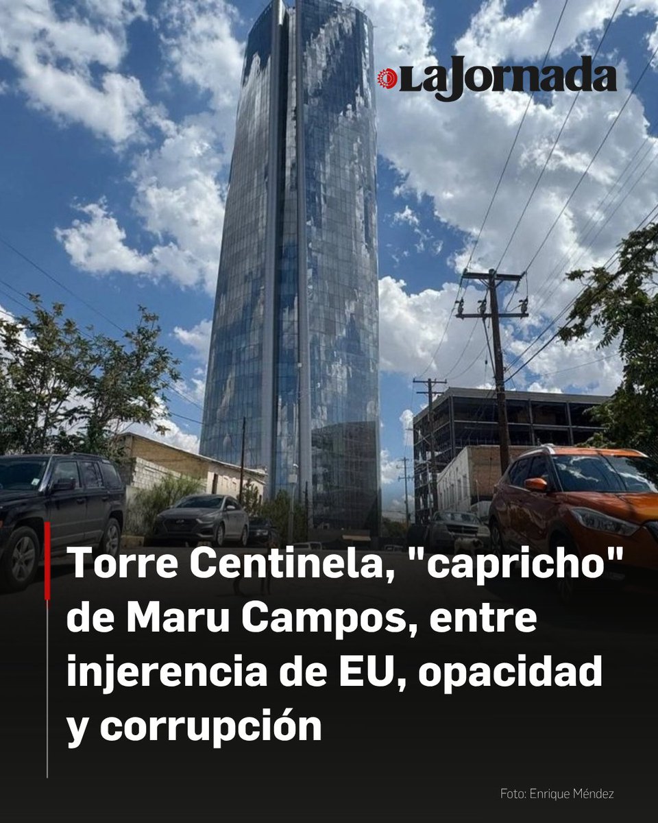 lajornadaonline's tweet photo. La Torre Centinela, proyectada por el gobierno de María Eugenia Campos Galván como el centro de operaciones tecnológicas de la Secretaría de Seguridad Pública (SSP) de Chihuahua en Ciudad Juárez, acumula más de dos años de retraso y sigue inconclusa a pesar de haber iniciado su edificación en agosto de 2022.

Desde el arranque, el proyecto en pleno centro histórico de Juárez ha enfrentado demoras e irregularidades. Las críticas por la injerencia de cuatro agentes de la CIA aumentaron cuando el titular de la SSP, Gilberto Loya Chávez, reveló que todo el piso 18 está destinado a funcionar como búnker de elementos estadunidenses de la Agencia para el Control de Drogas (DEA), la Oficina Federal de Investigaciones (FBI), Aduanas y Protección Fronteriza (CBP) y la Oficina de Investigaciones de Seguridad Nacional (HSI).

Más información en: https://t.co/H62rb8FEaJ