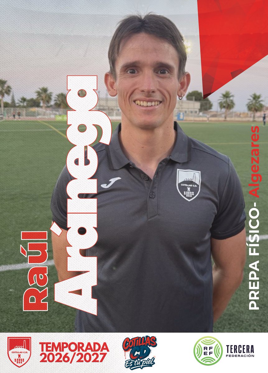 CotillasCd's tweet photo. @raul_ag97 se incorpora al cuerpo técnico como preparador físico del proyecto.
Formado y especializado en el trabajo físico aplicado al fútbol, Raúl aportará rigor, planificación y control en una parcela cada vez más decisiva dentro del rendimiento deportivo.

¡Bienvenido, Raúl! https://t.co/ZWBI8LQcXc