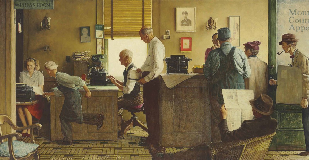 cmtirion's tweet photo. Norman Rockwell Visits a Country Editor
Norman Rockwell 
(American, 1894-1978)
1946
Oil on canvas https://t.co/CkvZXKvIwi