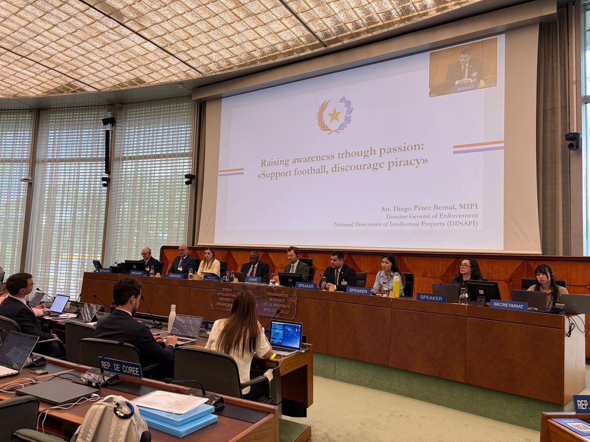 dinapipy's tweet photo. La DINAPI tuvo una destacada participación en la 18ª sesión del Comité Asesor sobre Observancia (ACE, por sus siglas en inglés) de la @WIPO. 

Info: https://t.co/8nn5NkQrKF https://t.co/YDZzbqjafc