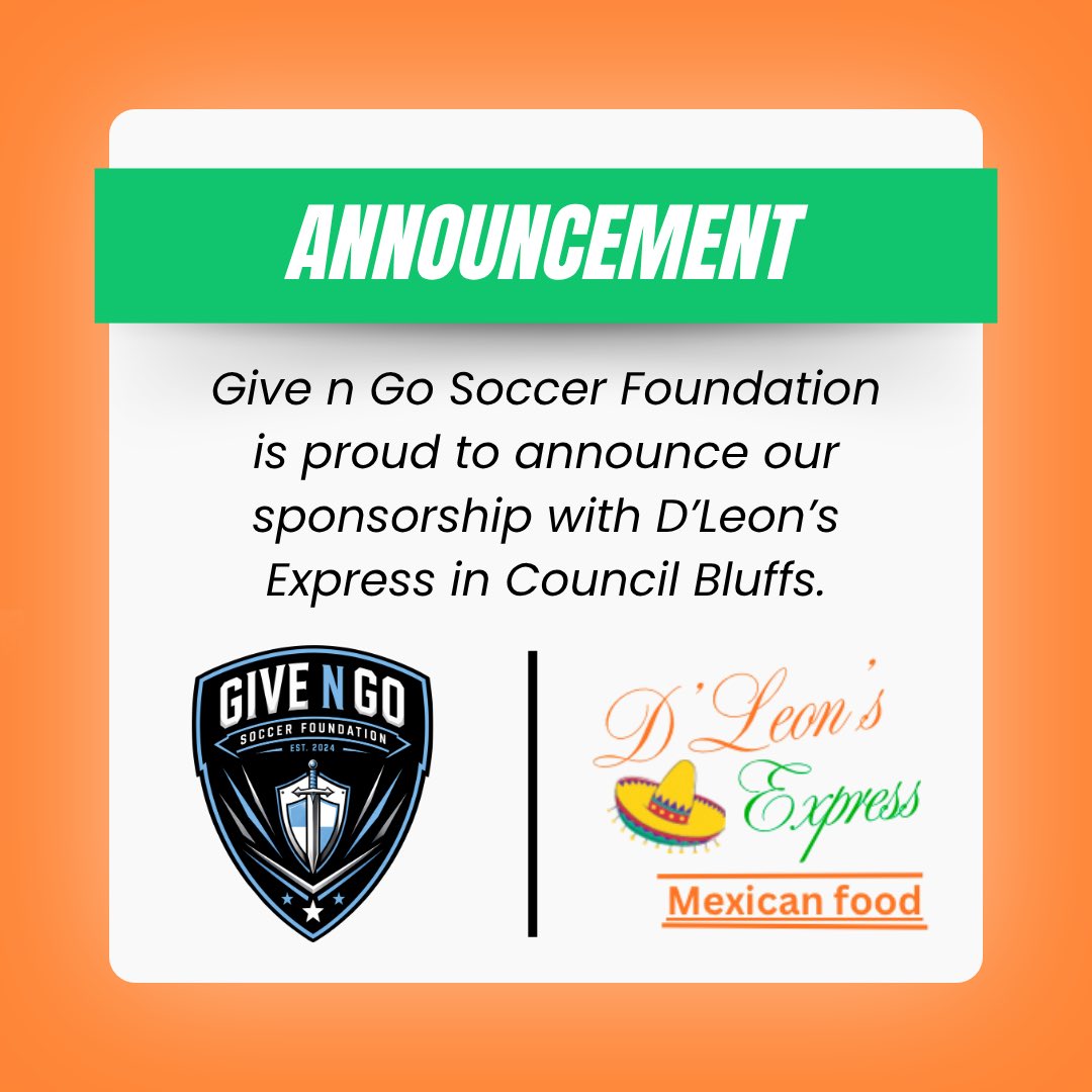 GnGSoccer's tweet photo. A big shoutout to D’Leon’s Express in Council Bluffs! 🤝 https://t.co/8tOL2K39bq