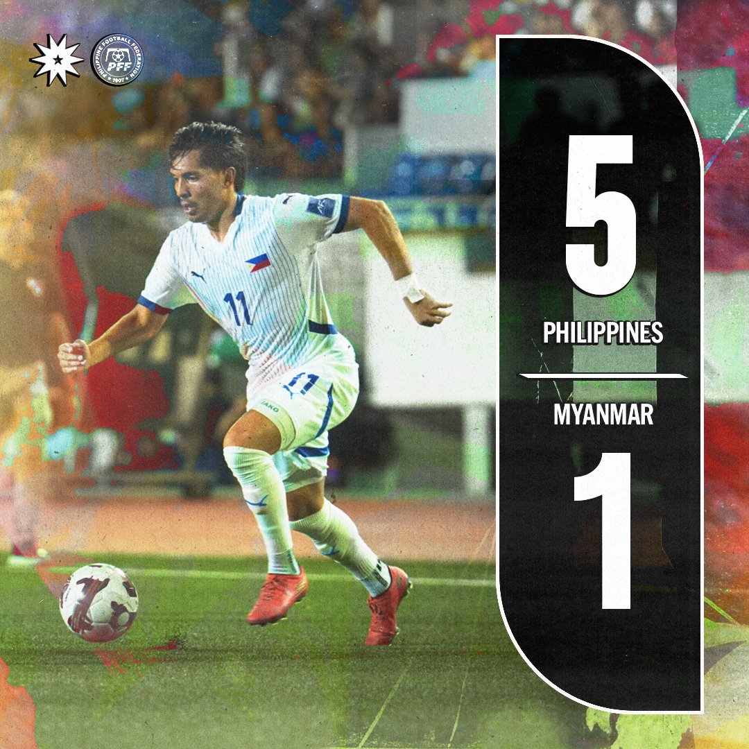 TheLaSallian's tweet photo. SPORTS: The Philippine Menβs National Football Team put on another commanding performance at the Rizal Memorial Stadium, trouncing Myanmar, 5-1, to conclude the #PFFTriNations Friendlies earlier tonight, June 9. https://t.co/sb6hpojK3s