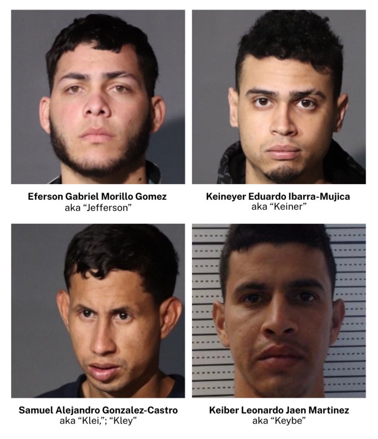 carimeli's tweet photo. 🚨Four #illegalaliens #TrendeAragua members plead guilty to 2024 double murder of U.S. citizens.
They also pleaded guilty to shooting a third U.S. Citizen in 2024 in Bronx, N.Y., 🤬🤬🤬🤬🤬🤬 https://t.co/MMT9E9tm4Z