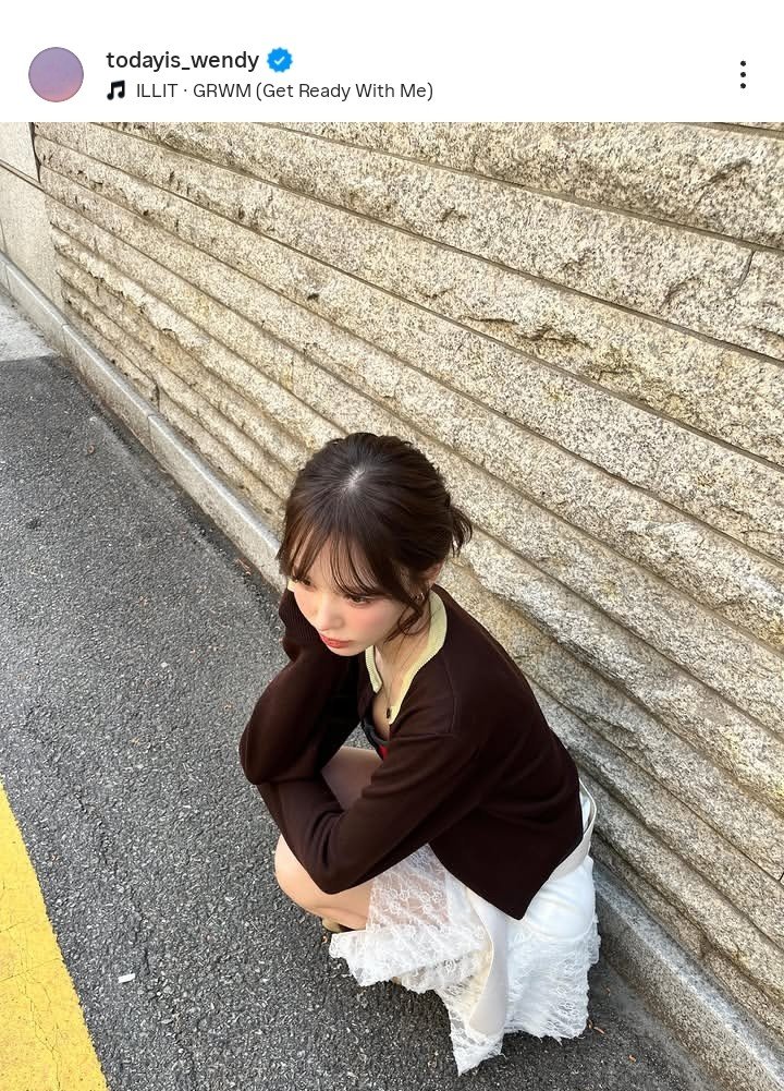 thebaseillit_'s tweet photo. RED VELVET Wendy sunbaenim used “GRWM” by ILLIT as background audio in her latest instagram posts. Pretty girls loves ILLIT. https://t.co/RoCgrJWE6Z