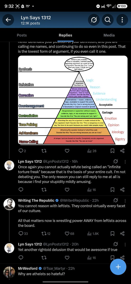 HaShuwal's tweet photo. They keep proving how horroble at arguments they are, constantly calling us names without anything close to evidence, and somehow expect us to argue against that. The post they replied to before seems to be true time and time again. You cannot argue with leftists. https://t.co/gbWgCFrs6r