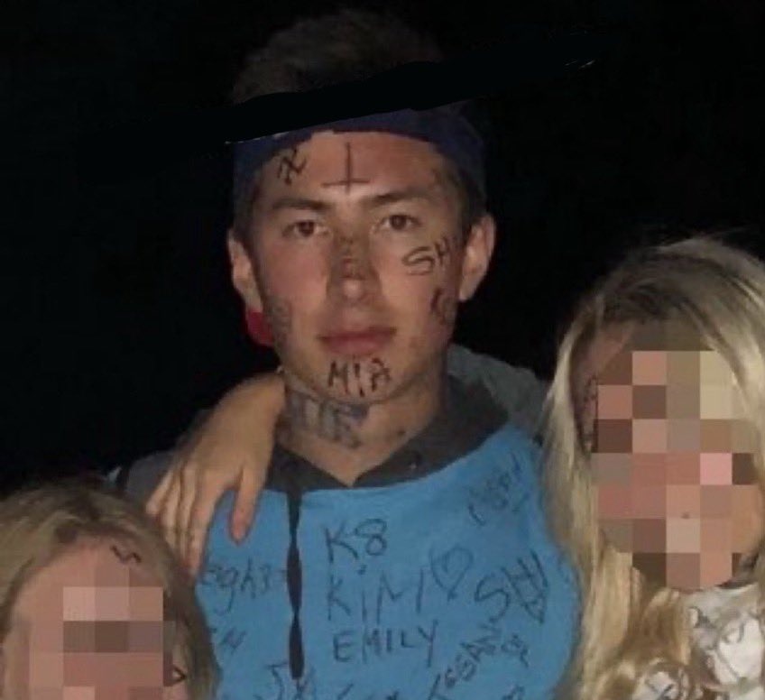 mewmydear's tweet photo. The biggest racist here is Hudson Williams, who has a swastika on his forehead and uses racist slurs, dude. https://t.co/mKU4Vf8ONF