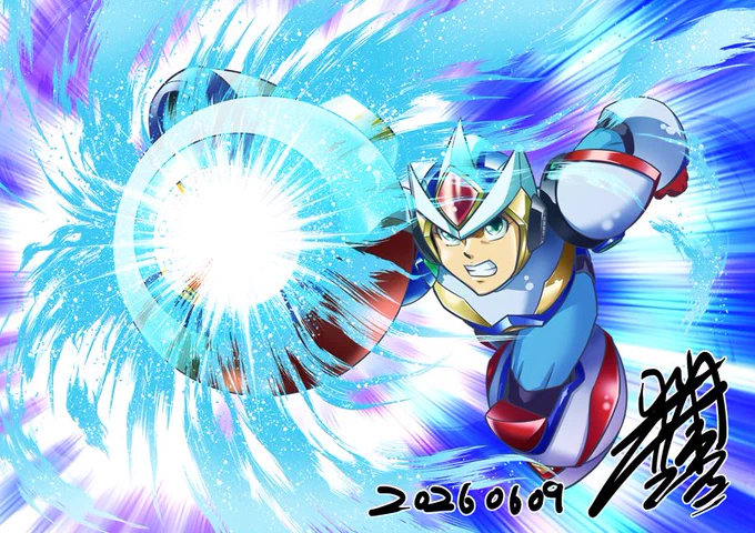 数多くのロックマン達、おめでとう! 描きおろしと過去絵詰め合わせ。 #ロックマンの日