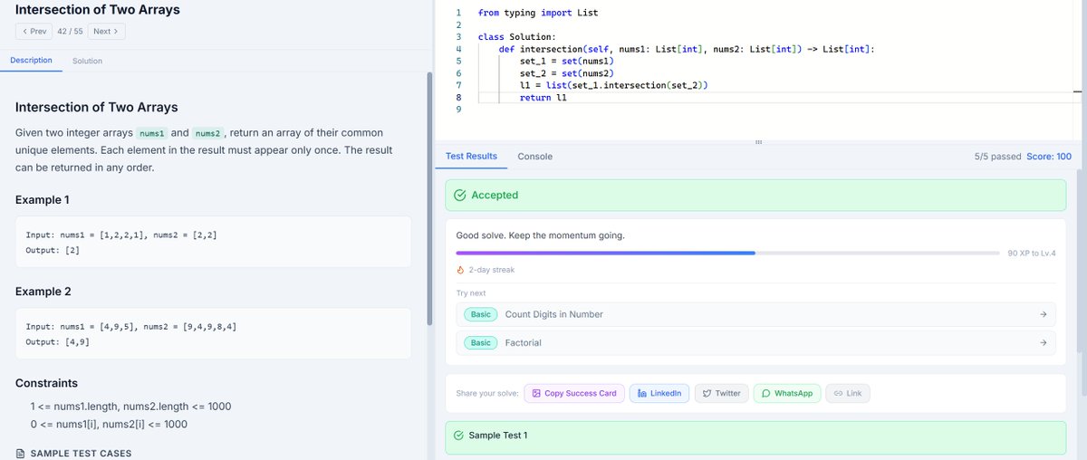 manishsarmaa's tweet photo. Day 4
Solved 3 Python Problems

1. Rotate List by one Index
2. Intersection of Two Arrays
3. Find Duplicates from Array

#Buildinpublic #DataEngineer #Python https://t.co/NASAUjMgHX