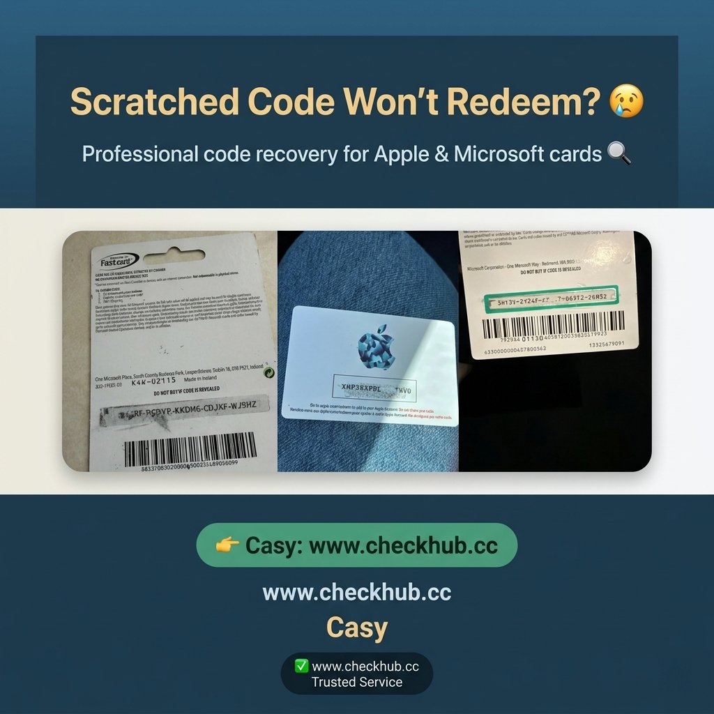 Aaron_t219's tweet photo. Scratched Code Won’t Redeem? 😢

Yes—don’t lose the value 😢. Casy checks damaged codes for safe recovery 🔍.

👉 Casy: https://t.co/vjc3QrEqAX
🏢 https://t.co/vjc3QrEqAX
📱 Casy https://t.co/OQDbsqCnBk