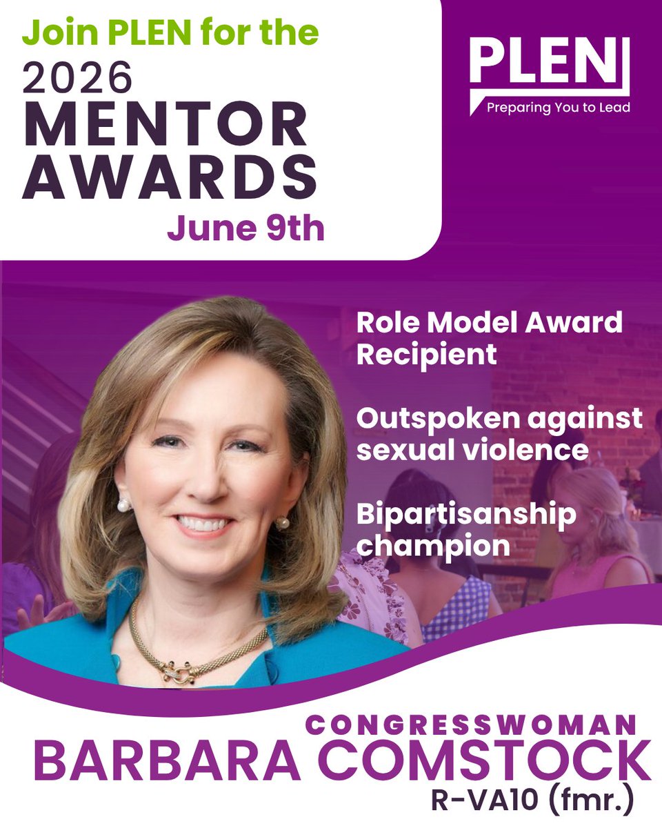 PLENNetwork's tweet photo. ‼️ TONIGHT (6/9) --> Don't miss PLEN's Mentor Awards, honoring Congresswomen Adelita Grijalva &amp; Barbara Comstock (fmr.), Elizabeth Wollan, Krystal Leaphart, and Ally Perleoni! 🥂 We'll toast to their accomplishments and to PLEN's pipeline of future leaders.
🎟️ 🔗 in bio. https://t.co/DFdYJzW38f