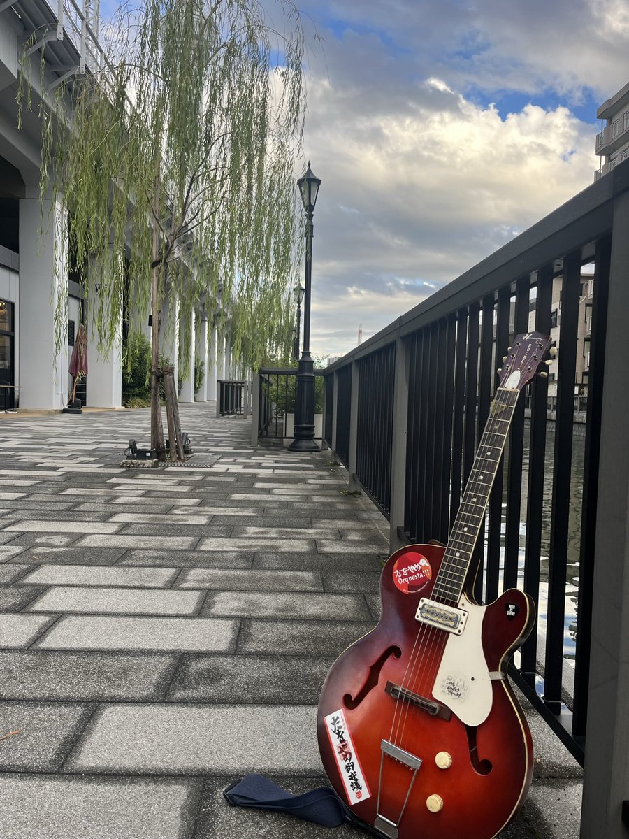 Fatboy74Fatboy's tweet photo. 女将関連のステッカーと言えばフルアコにもたをやめステッカー＆いつありステッカー貼ってある
メインのギター＆マンドリンには女将、ふーちん、秦コータローさんのサイン入り！
更にマンドリンはバージョンアップして下田卓さん、丸山朝光さんのサインも加わりました https://t.co/pG9foS5cZy