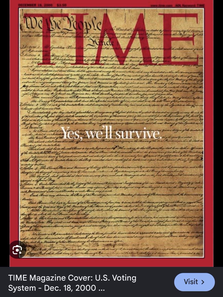 smirchfa's tweet photo. @FilmoreJenna @micsolana Oh, you mean the election that was such an ahistorical insane outlier that TIME Magazine put the constitution on the cover and said “Yes, we’ll survive.”? https://t.co/eZOSXU3kCt