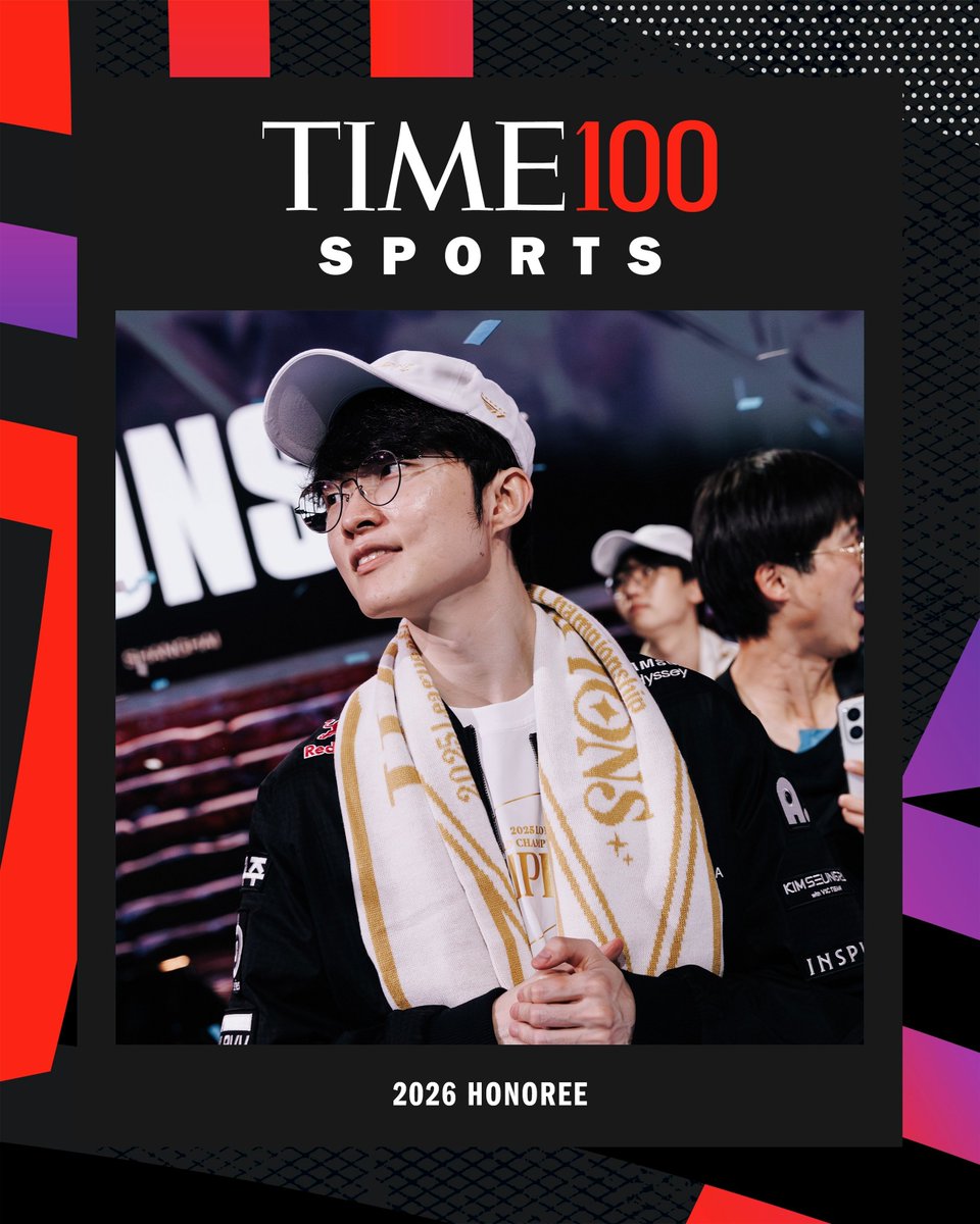 SheepEsportsBR's tweet photo. 🚨

Faker foi incluído na lista de 2026 da revista TIME das 100 Pessoas Mais Influentes no Esporte do MUNDO. 

“Amplamente considerado o maior jogador de e-sports de todos os tempos, Faker conquistou um recorde de seis títulos do Campeonato Mundial de League of Legends com a T1, incluindo os três últimos.”

Faker reagiu ao reconhecimento no Instagram: “Obrigado, TIME, e a todos os fãs de e-sports.”
