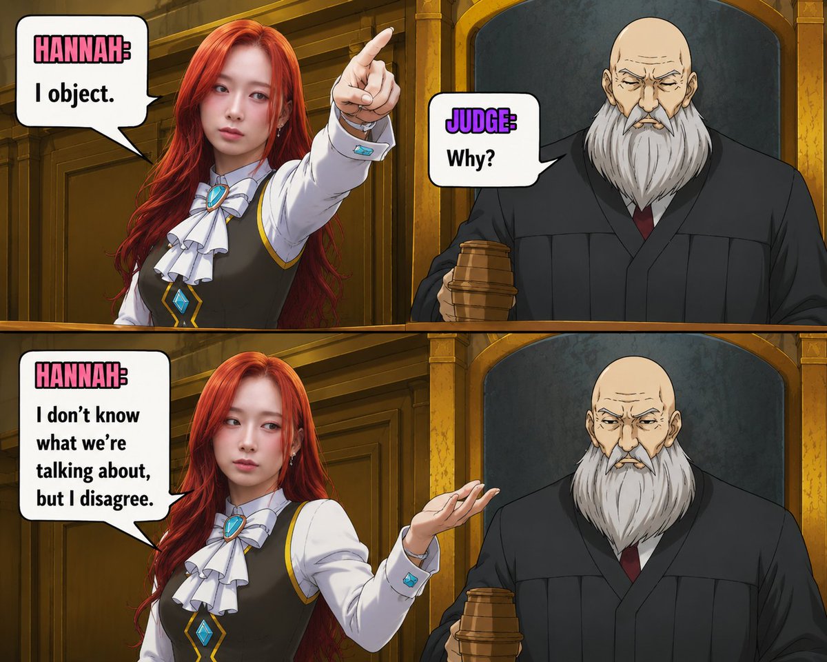 n_vrrish's tweet photo. @RiyaSha72925768 XIN as Ace attorney characters. 
#Hannah #한나 #XIN https://t.co/UdGTbG4LwS