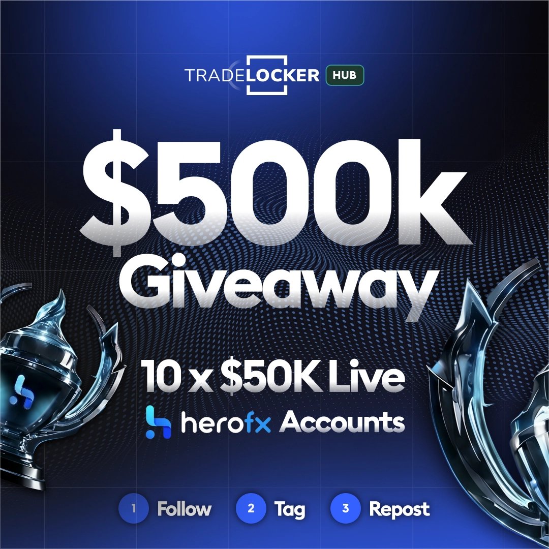 tradelockermain's tweet photo. 🚨 BROKER GIVEAWAY 🚨

We partnered with @herofx_official to give away $500,000 in Live HeroFX Accounts.

10 winners.

5 winners will be chosen from Instagram
5 will be chosen from X

What can you win?

10 x $50,000 Live HeroFX Account

How to enter:
1️⃣ Follow @tradelockermain  & @herofx_official 
2️⃣ Tag a friend in the comments
3️⃣ Repost this post

HeroFX accounts are live capital accounts. You will trade with real funds and can withdraw all profits but only ABOVE the initial capital.

The giveaway is open until Tue, Jun 16th. Winners will be announced on Wed, Jun 17th.

*TradeLocker & HeroFX T&C apply.