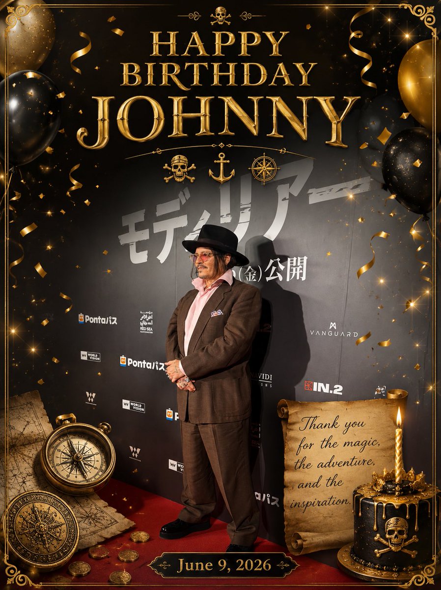 Captain_Robby's tweet photo. Happy Birthday, Johnny Depp! 🎉

Thank you for the friendships, the memories, and the journey.

Still sailing⚓🏴‍☠️

#JohnnyDepp https://t.co/M3ycQ5SlVz