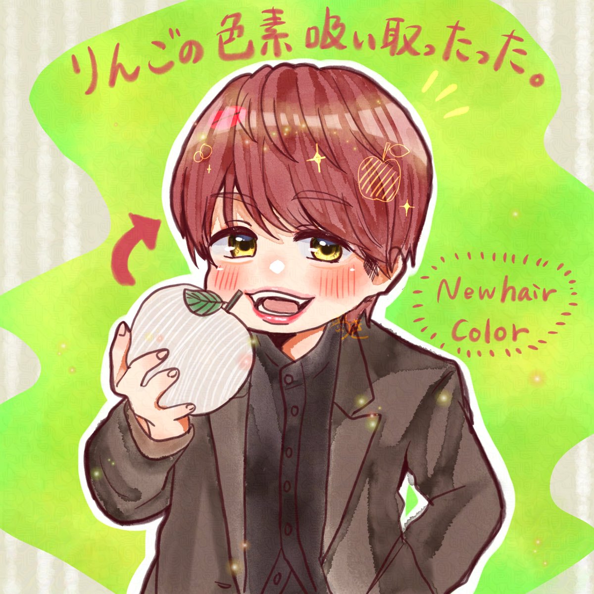 tsukimochi03's tweet photo. 赤髪も良くお似合いで🍎✨ https://t.co/E5fwRR77Rl