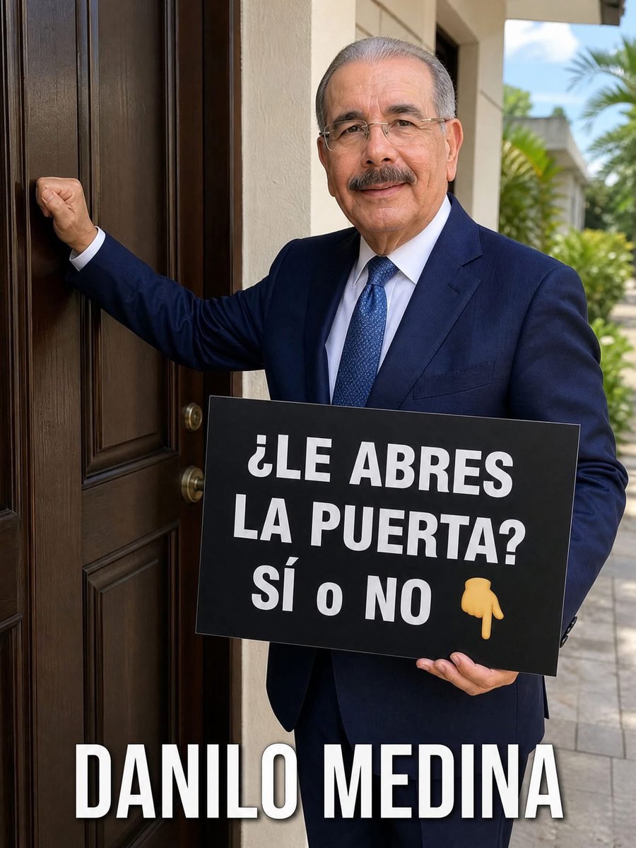 franchiscastill's tweet photo. 📊 ENCUESTA

Si el expresidente Danilo Medina tocará hoy la puerta de tu casa…

¿Lo recibirías?

Responde con honestidad 👇
SÍ o NO https://t.co/HhJCneXBfh