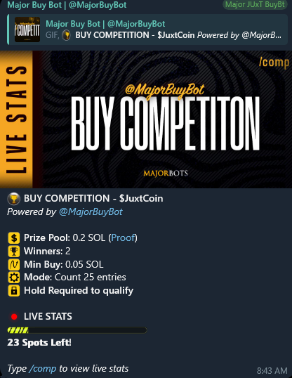 Juxt_Position's tweet photo. lets go .. get in and get your JUxT .. and win SOL!

Random drawing with two winners .. !  LFG ppl.. do you GOT_JUxT?  If not then: get_JUxT

https://t.co/W81DOkoTqA

#Juxtapostion #JUxT #memecoin #joy #love #fear #despair https://t.co/cgxBh8fMfT