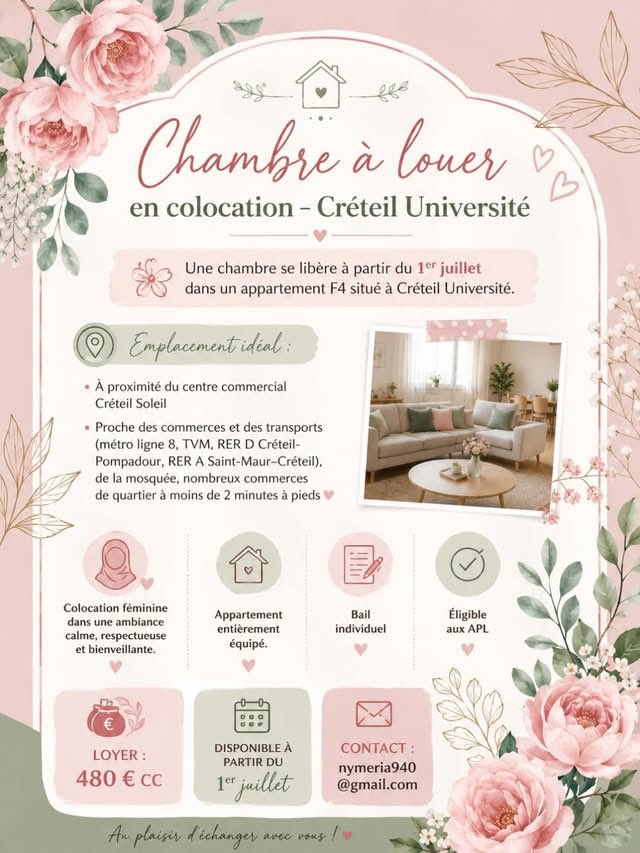 jobhijabfr's tweet photo. Colocation sur Créteil entre femme
N’hésitez pas à partager https://t.co/uiz58kh0qN