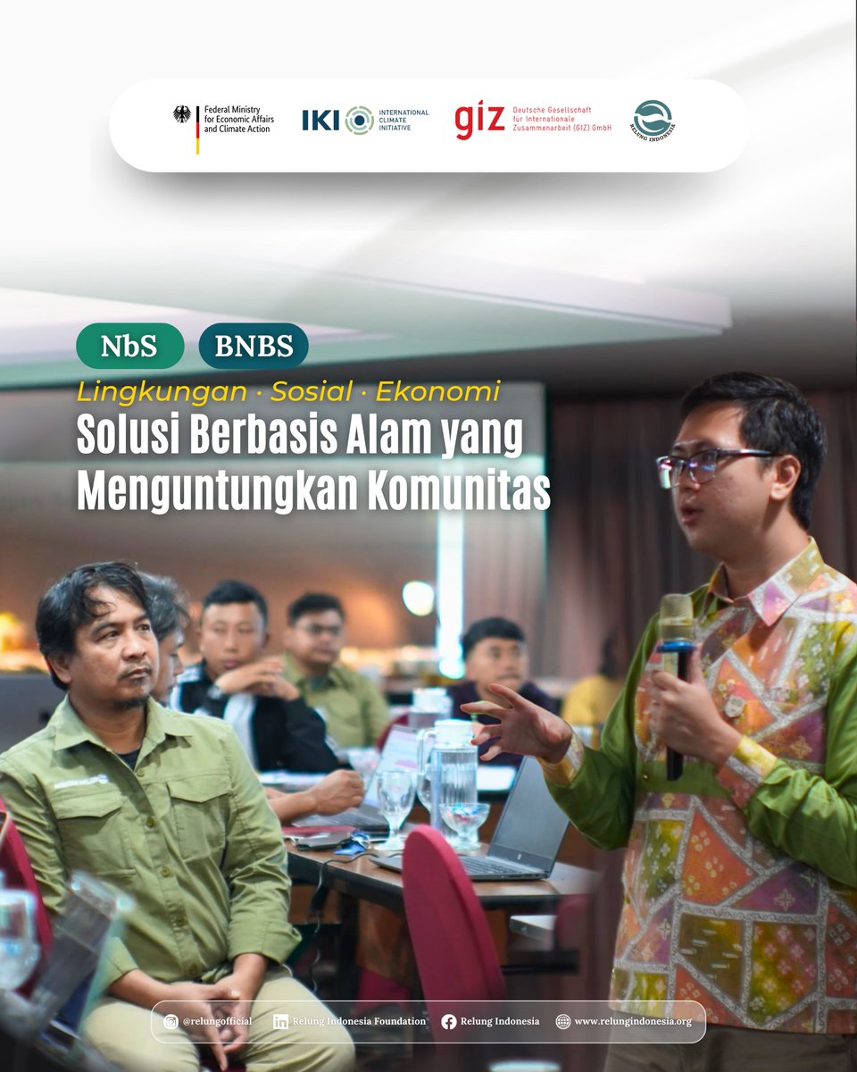 RelungIndonesia's tweet photo. Alam bukan hanya warisan tapi ia juga sebuah solusi.
Dalam sesi pendalaman konsep Nature-based Solutions (NbS) dan Bankable NbS (BNbS), para peserta diajak melihat bagaimana pendekatan berbasis alam mampu menjawab tantangan lingkungan, sosial, dan ekonomi sekaligus, tapi terpadu. https://t.co/xrGgdiYVMr