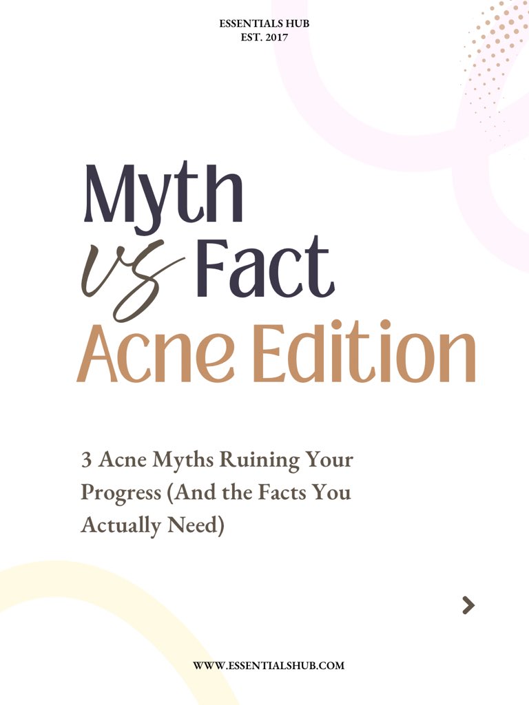 EssentialsHub_'s tweet photo. There is a lot of questionable advice floating around out there about acne which is not true📍

Are these 3 common myths holding your skin progress back?
Swipe through to separate fiction from the facts❤️

 an emoji in the comments if you've been told at least one of these myths! https://t.co/jme0aMtOT3