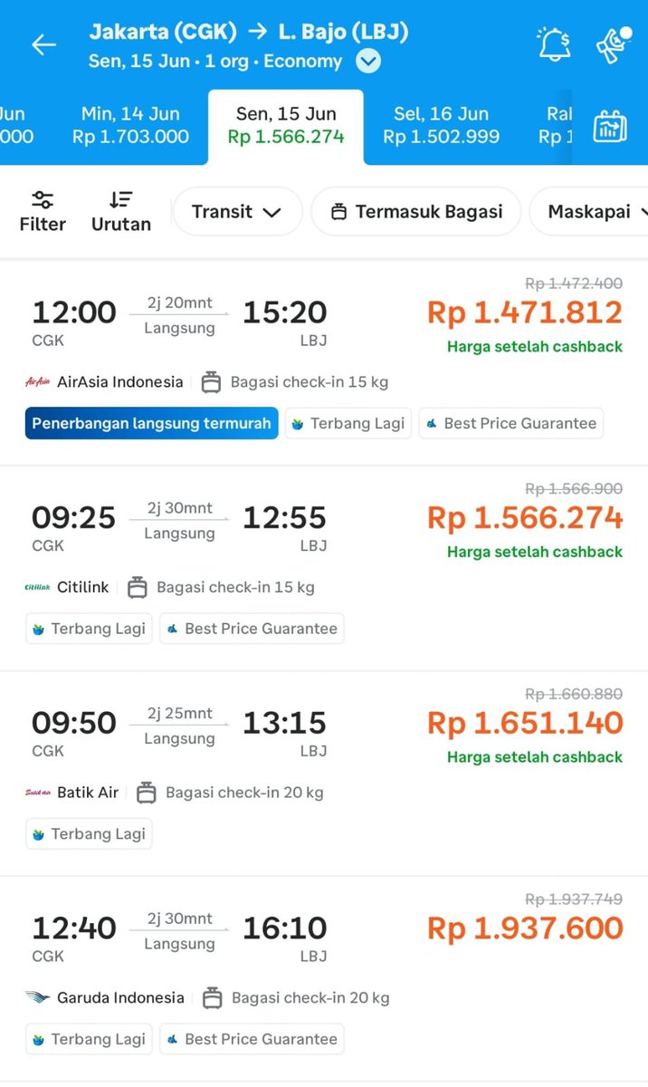 lukasikhlas's tweet photo. antara ke bali atau labuan bajo gue lebih milih ke labuan bajo dengan harga semurah ini udah free bagasi 15kg, btw ini belinya di Traveloka Schooliday Sale yaa guyss, lumayan bgt promonyaa, pokonya jangan sampe kelewatan ya mulai dari tgl 8 juni - 3 juli 2026 https://t.co/roOm0aFFwF