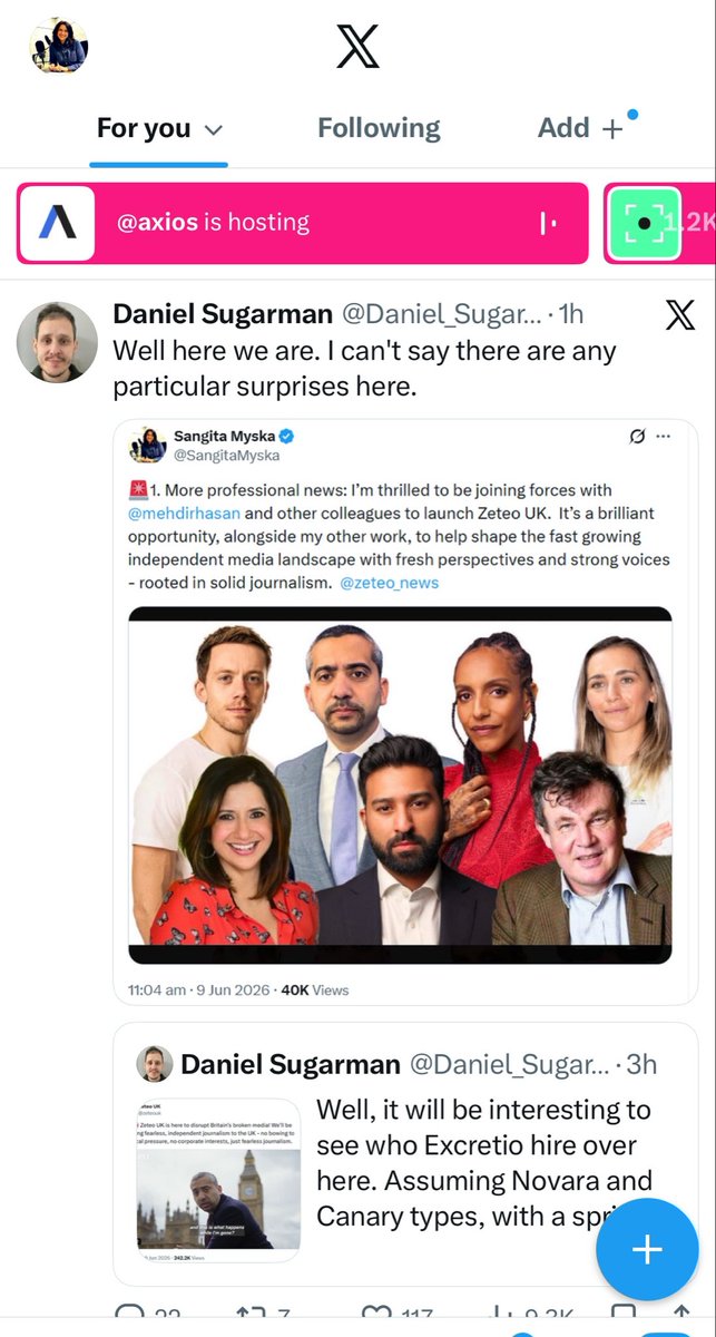 SangitaMyska's tweet photo. So there we have it:  @Daniel_Sugarman   has just called me - a brown skinned woman - and three other journalists of colour incl one with Jewish ancestry -  sh*t hires. 

This is why we need independent media more than ever.  

@mehdirhasan @zeteo_news https://t.co/IW7pwVMTFF