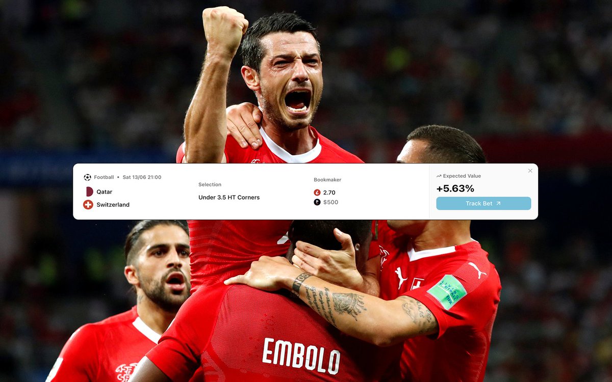 Oddsbanditcom's tweet photo. World Cup Daily Bet 🌍

We are sharing one bet from OddsBandit every day during the World Cup.

🇶🇦 Qatar vs Switzerland 🇨🇭
✅ Under 3.5 corners HT @ 2.70
📍 Found at Ladbrokes

📈 Sign up at https://t.co/exGOY6itLT and access value bets for only €1 during your first week. https://t.co/cJXzg0vbLi