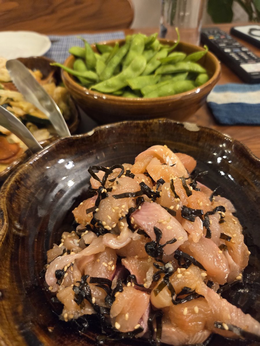 h_yamakuma's tweet photo. サクラマスの塩昆布&胡麻油和え
#308club https://t.co/N6id1X5C6M