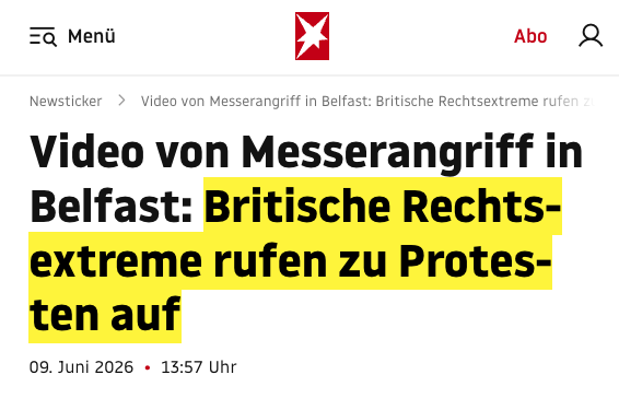 unblogd's tweet photo. Bisher haben nur ZWEI deutsche Mainstream-Medien über den brutalen Messerangriff mit Enthauptungsversuch durch den Sudanesen berichtet: WELT und STERN.

Letzterer konnte das übliche Framing natürlich nicht lassen. 

Journalismus aus der Gosse. https://t.co/0txNvkDafE