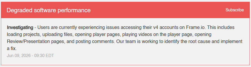 CPowerMav's tweet photo. Status page has been updated showing that they're aware of the issue https://t.co/a9gmwgddXG