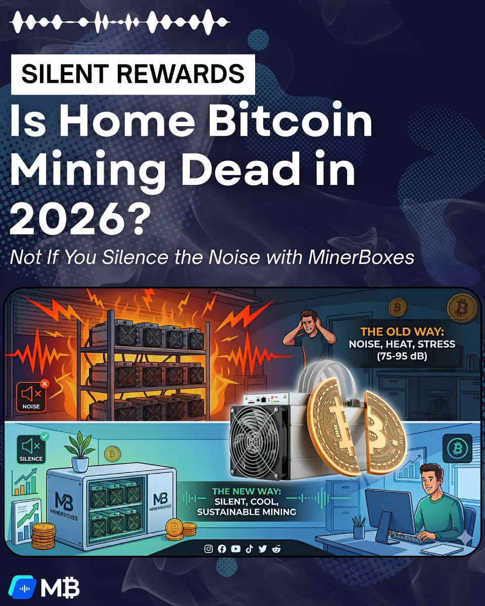 MinerBoxes's tweet photo. 💭 Is home Bitcoin mining dead in 2026?
Nope. The biggest challenge isn't profitability. It's noise. 🔇⚡
See why quieter setups are keeping home mining alive 👇
https://t.co/kNFOX7nAak
#BitcoinMining #ASICMiner #HomeMining #MinerBoxes #QuietMining #CryptoMining https://t.co/VhF02wSJKa