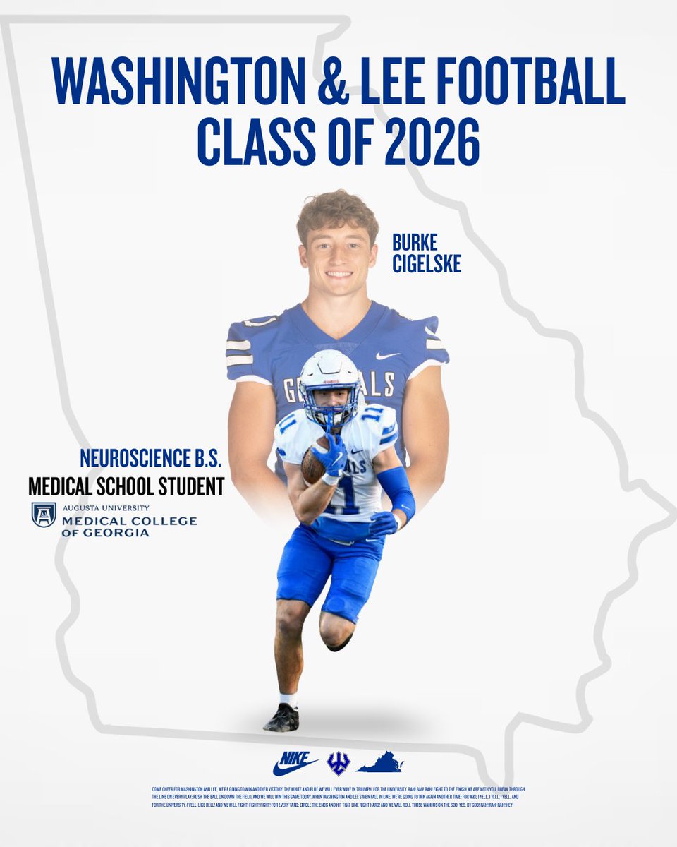 Generals_Fball's tweet photo. Next up for Senior Feature is Burke Cigelske.

Burke will be furthering his medical degree by attending Augusta University Medical College of Georgia

#GWD #GoB16 https://t.co/lJo6BhxFCB
