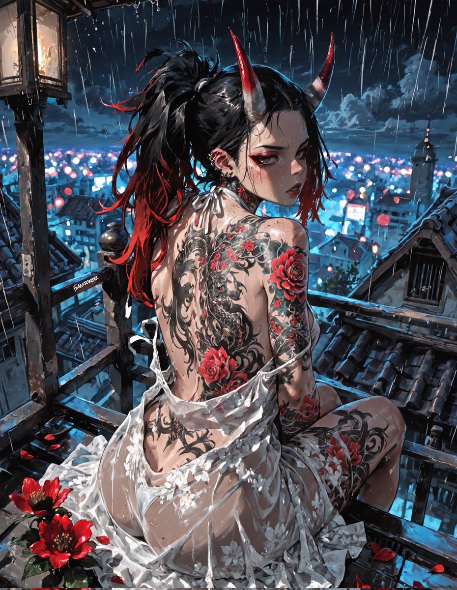 宙花 赤い花と同じだ。綺麗だから触れるな。 (Like a crimson flower