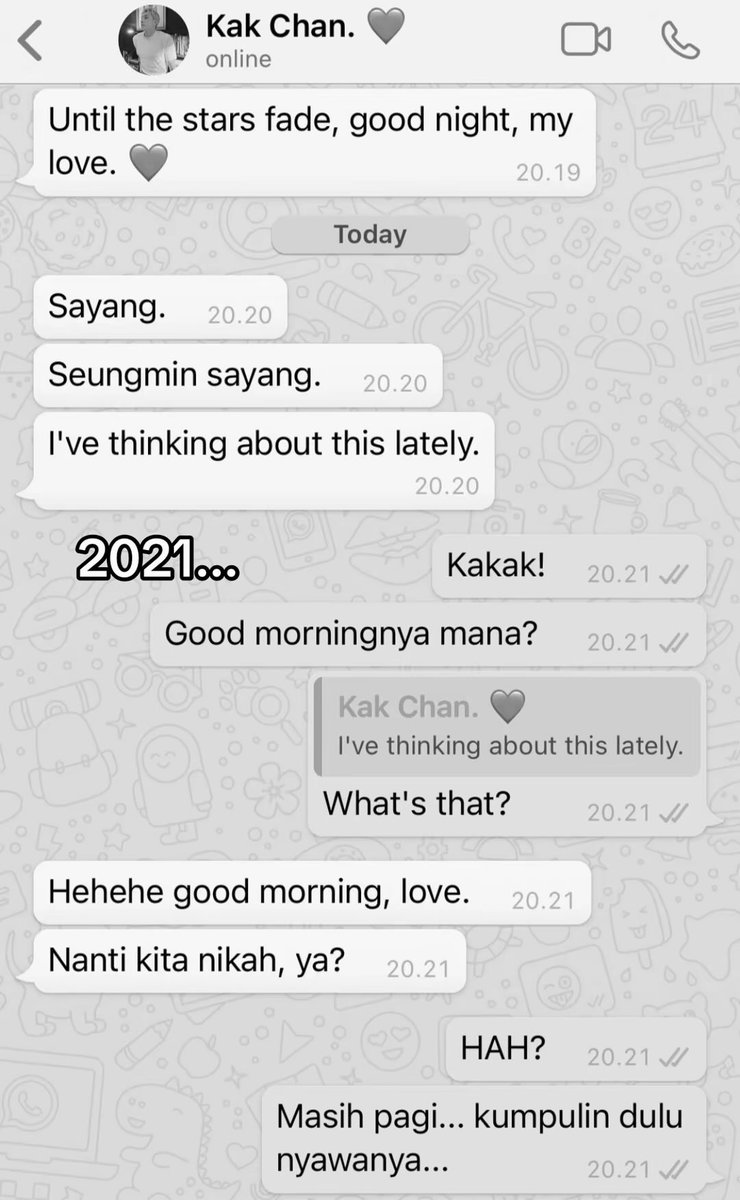 seungtury's tweet photo. chanmin threee tweets au.

"nanti kita nikah, ya?" joining the trend. https://t.co/uaLNZ0MOlU