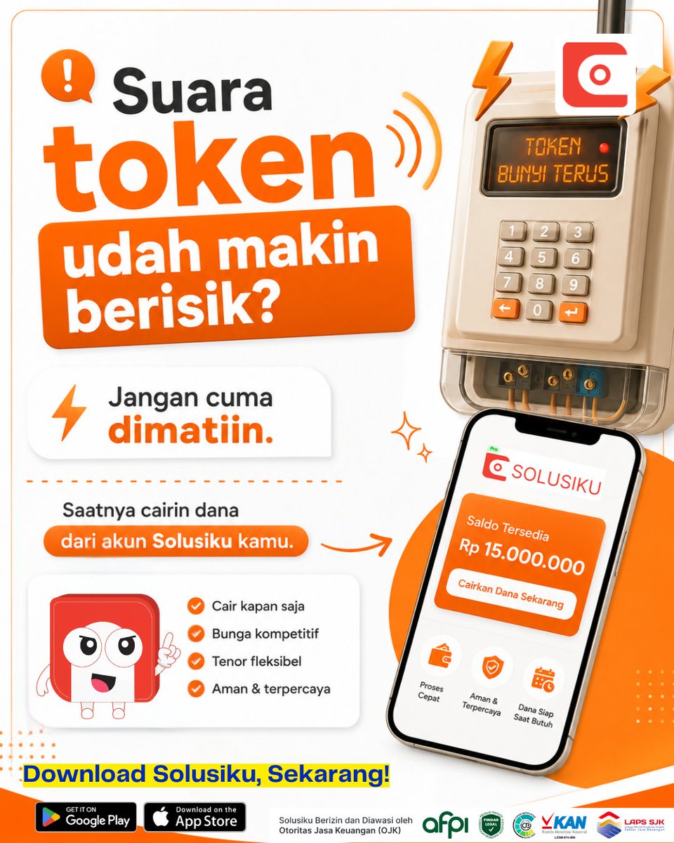 Solusiku_id's tweet photo. Suara token uda lebih Horror dari film Conjuring? waduh tandanya kamu harus cairin milit kamu disolusiku nih.

Dana siap cair kapanpun kamu butuh, cukup download Solusiku, semua masalah bisa selesai.

#LangkahSolusiku #Fintech #PartnerFinancialMu #Pindar #Solusiku #PinjamanAman https://t.co/zQfp28zXtZ