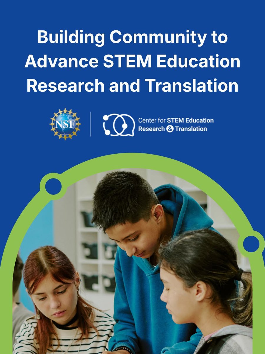 MTEP2_0math's tweet photo. The new Center for STEM Education Research and Translation, funded by the U.S. National Science Foundation (NSF), aims to strengthen the movement of STEM education research to and from STEM learning environments. 
Learn more: https://t.co/g3Dd0SWmwX https://t.co/7NeXFQTOV7