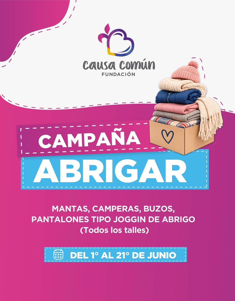 MunicipioBrown's tweet photo. Acompañamos a quienes más lo necesitan durante los meses de bajas temperaturas,  pusimos en marcha una nueva edición de la campaña solidaria “Abrigar”, una iniciativa que se desarrollará hasta el 21 de junio en distintos puntos de Almirante Brown. #BrownConVos https://t.co/s2kXMUSNb8