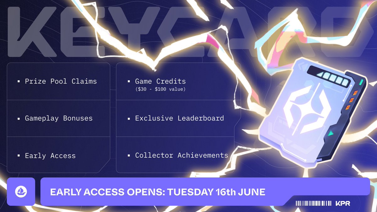 KPRVERSE's tweet photo. // NEW EDEN KEYCARDS

A portal is opening...
Are you ready to RISE up the RANKS?

New Eden Keycards are your all-access battlepass to COMPETE and rep your favourite communities.

Early Access opens Tuesday 16th June

Available now:
https://t.co/Lekwh5oSHq https://t.co/muOCshoA9m