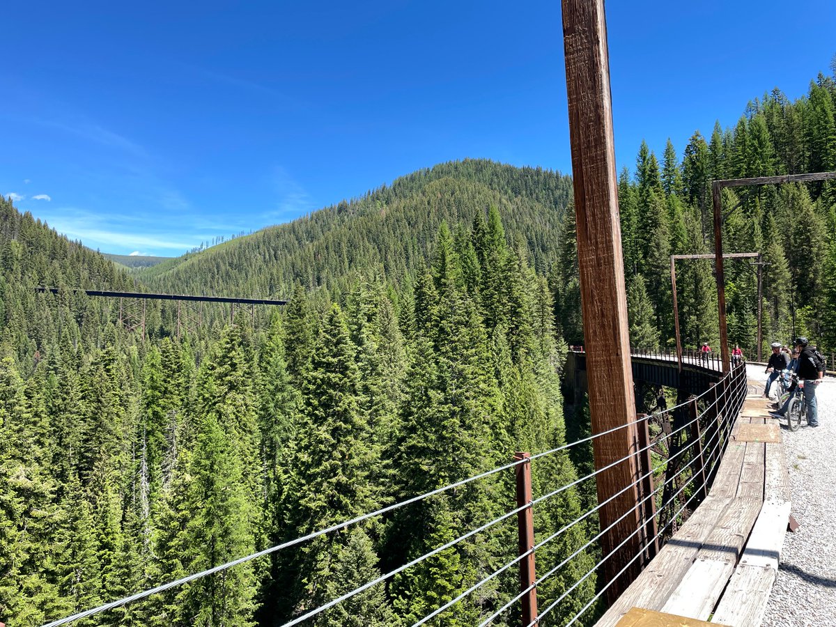 IdahoDaveD's tweet photo. Road the route to the Hiawatha yesterday. It is one of the most scenic stretches of railroad in the country, covering the rugged Bitterroot Mountains between Idaho and Montana. https://t.co/i0H1zf90zp