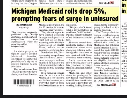 YooperPatHead's tweet photo. @BridgeMichigan  being uninsured in your 20’s should not be a problem. Stop protecting auto insurance companies &amp; giving medicad to those who can work more but choose not to work to qualify for medicaid.Medicaid denies people who paid into the system 40+ years. It’s all politcal https://t.co/MBzL2tmR5r