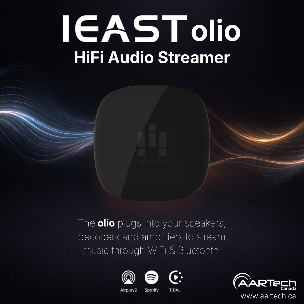 aartech's tweet photo. Easily upgrade your home audio with Olio.
The iEAST Olio Music Streamer lets you stream via WiFi, Bluetooth, or AirPlay 2 using the speakers you already own.
Easy setup, great sound, and app control with Siri &amp; Alexa support. https://t.co/Z7ZvsKFFhN
#aartech #ieast #olio https://t.co/WH3MUnFoQ8
