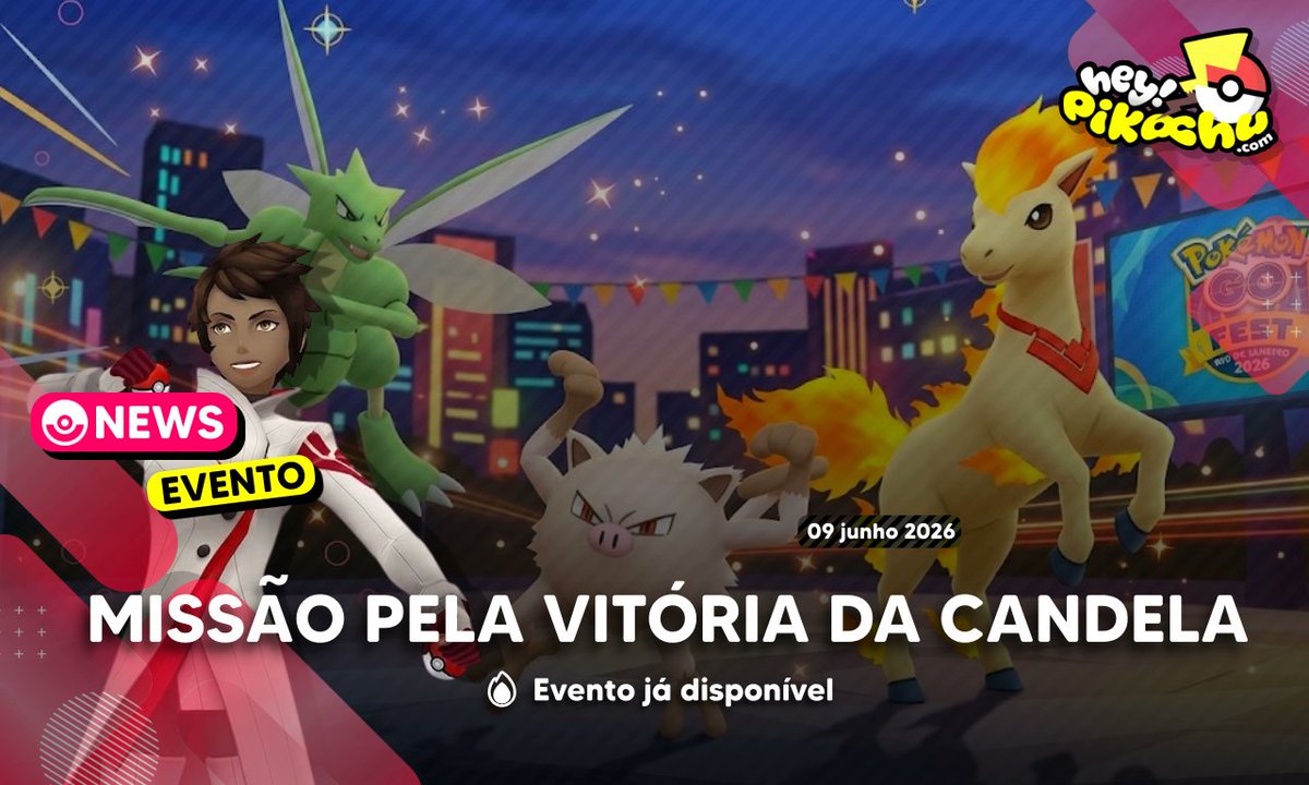 siteHeyPikachu's tweet photo. O novo evento do Pokémon GO com a Ponyta especial da Candela, já está disponível no jogo. Confira todos os detalhes aqui: https://t.co/V7MhIDf1pn https://t.co/XJSjH9pRsw